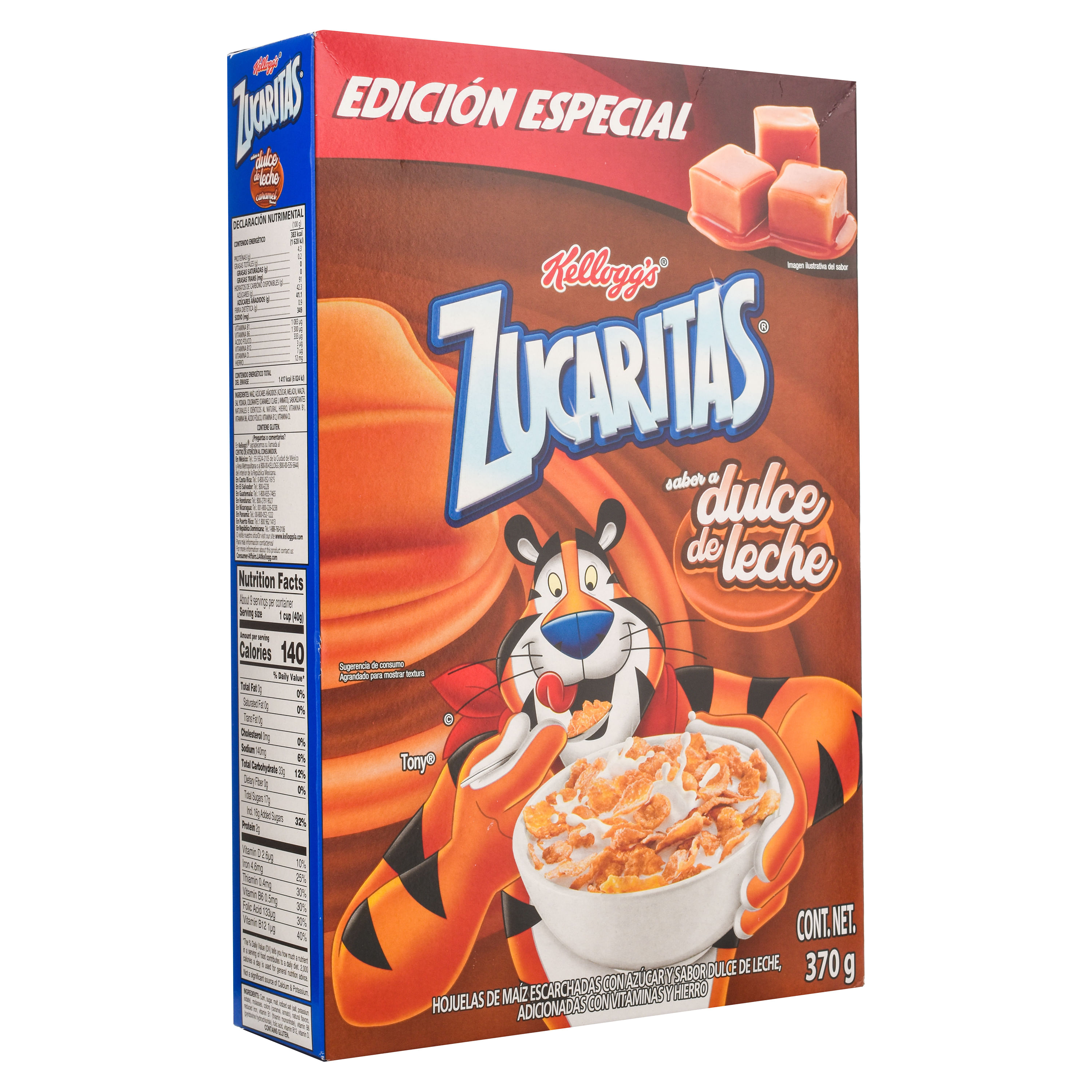 Palacio de los niños A merced de empleo Cereal Kellogg's® Zucaritas® Sabor Dulce De Leche - Hojuelas de Maíz - 1  Caja de 370gr