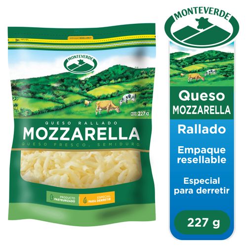 Queso Mozzarella Monteverde Rallado -227gr