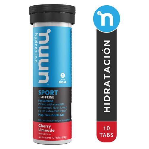 Hidratante Nuun Sport Cafeina Cherry Lime