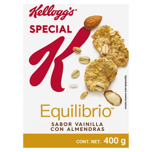 Cereal Kellogg's® Special K® Equilibrio™ Sabor Vainilla con Almendras - Cereal de Trigro, Maíz, Arroz, Avena y Salvado de Trigro con Almendras - 1 Caj
