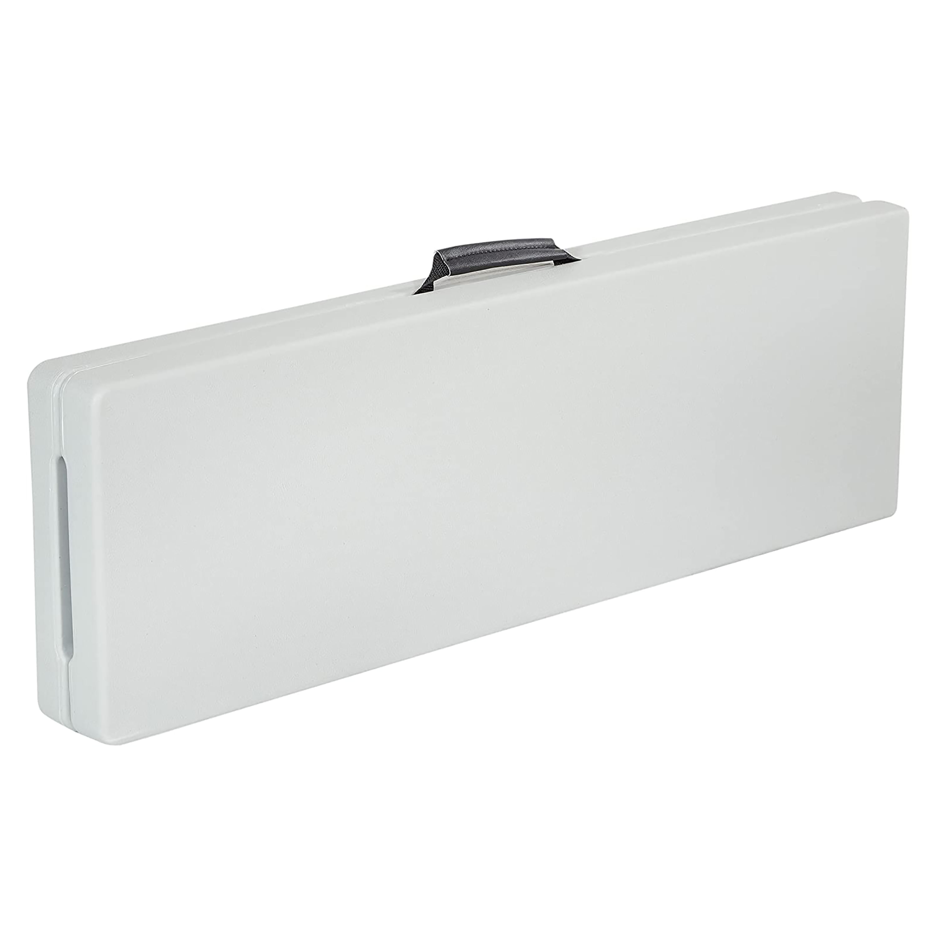 Banco plegable de plástico de 3 pies, resina blanca ligera y portátil con  marco de acero resistente, perfecto para entretener en interiores y