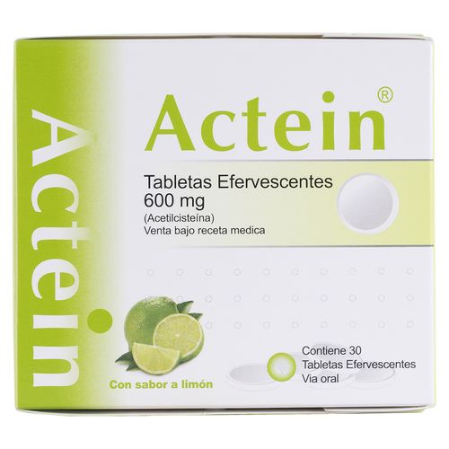 Acetilcisteína Biopharma Actein Tabletas Efervescentes 600 mg, Precio indicado por unidad