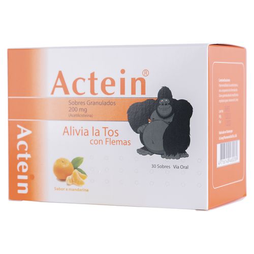 Acetilcisteína Biopharma Actein Alivia la tos con Flemas 200 mg, Precio indicado por unidad