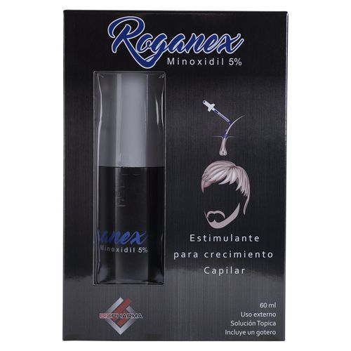 Minoxidil 5% Roganex 5% Biopharma estimulante para crecimiento capilar 60 ml