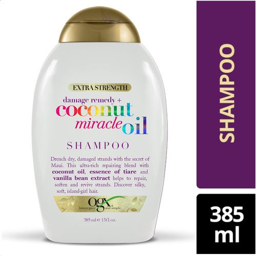 Shampoo Organix Coco Miracle repara Naturalmente el Daño de tu Cabello -385ml