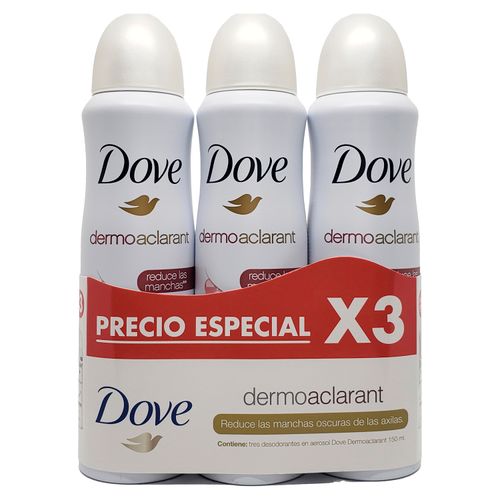 3 Pack Desodorante Dove Aerosol 2 Clarant 1 Original -65gr
