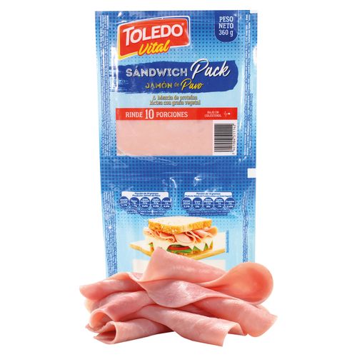 Jamón de Pavo Ahumado Toeldo Sandwich Pack -360gr