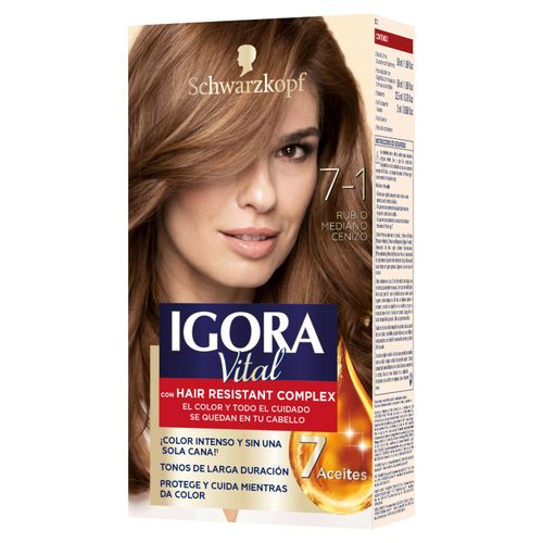 Tinte Schwarzkopf igora vital color rubio mediano cenizo - 50 ml