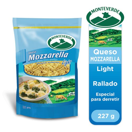 Queso Mozarella Ligrht Rallado Monteverde - 227Gr