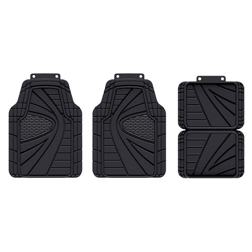 Set De Alfombra Auto Drive De Hule Color Negro -Unidad