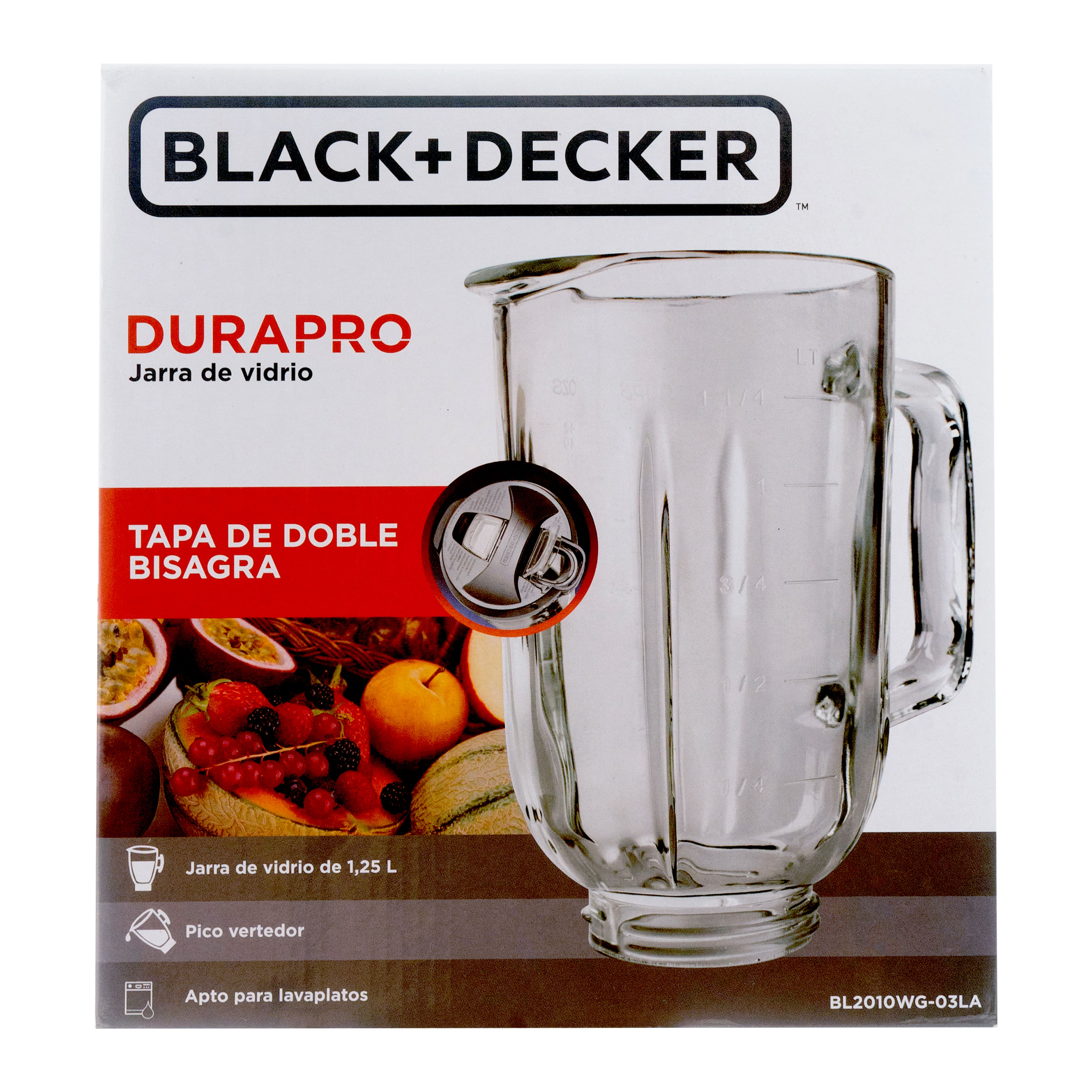 Comprar Jarra de Vidrio para Licuadora Black&Decker DuraPro /TurboPro Sin  Tapa, BL2010WG-03LA