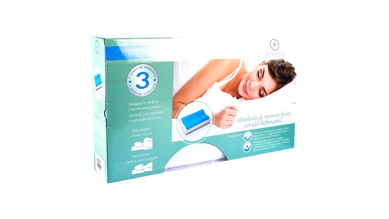 Ripley - ALMOHADA VISCOELASTICA GEL PARA DORMIR BOCA ABAJO (PRONO) CON  FUNDA EXTRAÍBLE DE TERCIOPELO LAVABLE