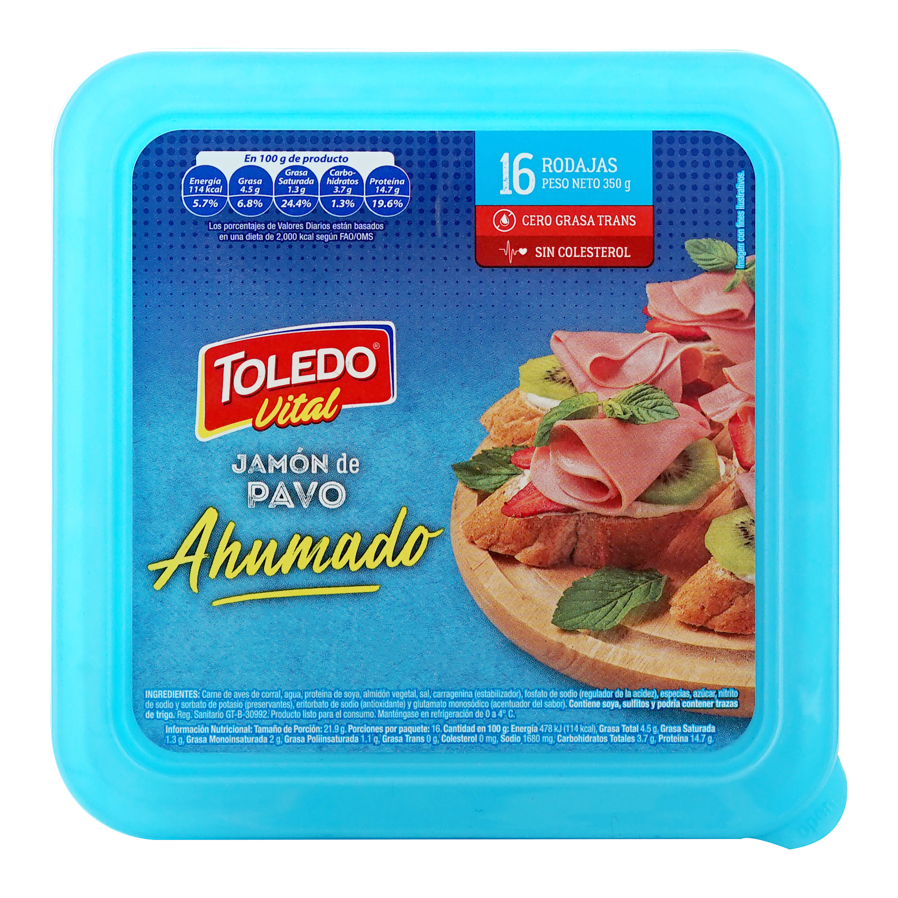 Comprar Jamón De Pavo Ahumado Toledo 16 Unidades -375gr | Walmart Costa Rica