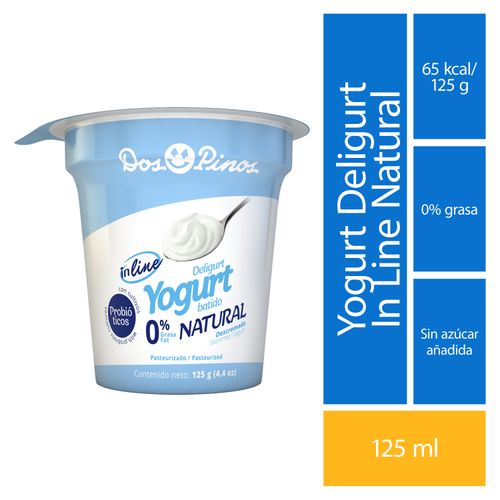 Yogurt Dos Pinos Deligurt In Line Natural - 125Gr