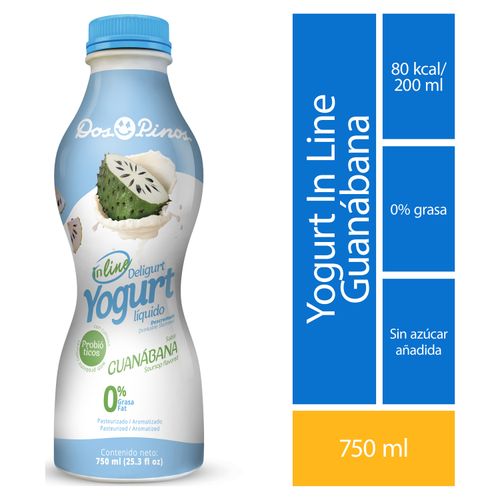Yogurt Dos Pinos Liquido In Line Guanábana -750m