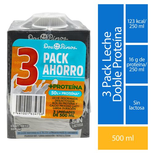 3 Pack Leche Delactomy Doble Proteina -500 ml