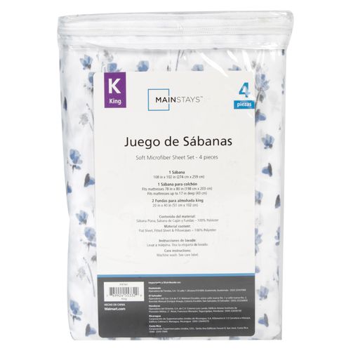 Mainstays Set Sabanas Flores King