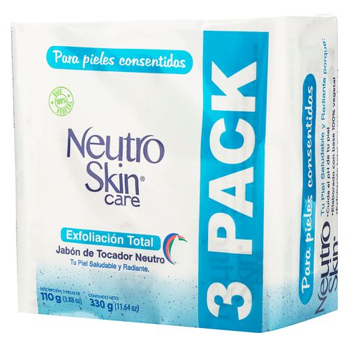 3 Pack Jabón De Tocador Neutro Skin Exfoliacion Total - 330gr