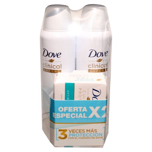2 Pack Desodorante Dove Aerosol Original + Jabón -53ml