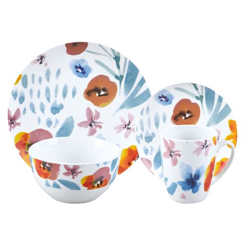Vajilla Mainstays De 16 Piezas Porcelana Diseño