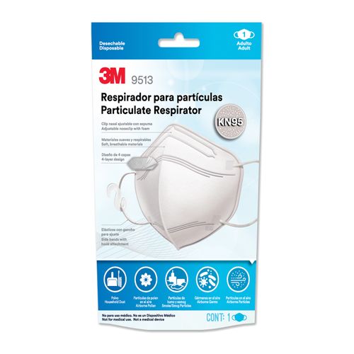 Mascarilla 3M KN95 desechable para adulto - 1 Ud