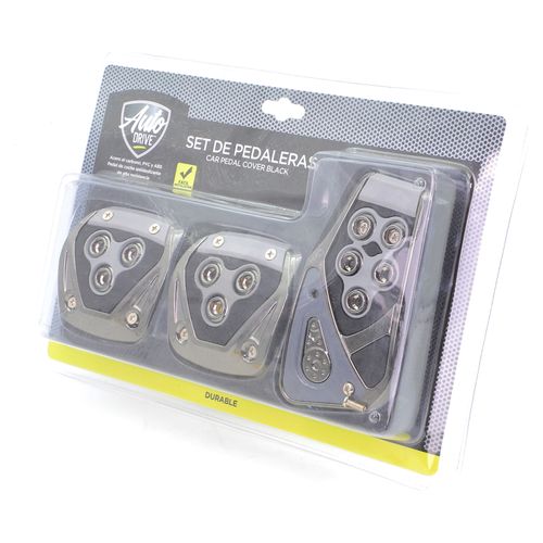 Set Auto Drive de Pedaleras De Freno Negra -3 piezas