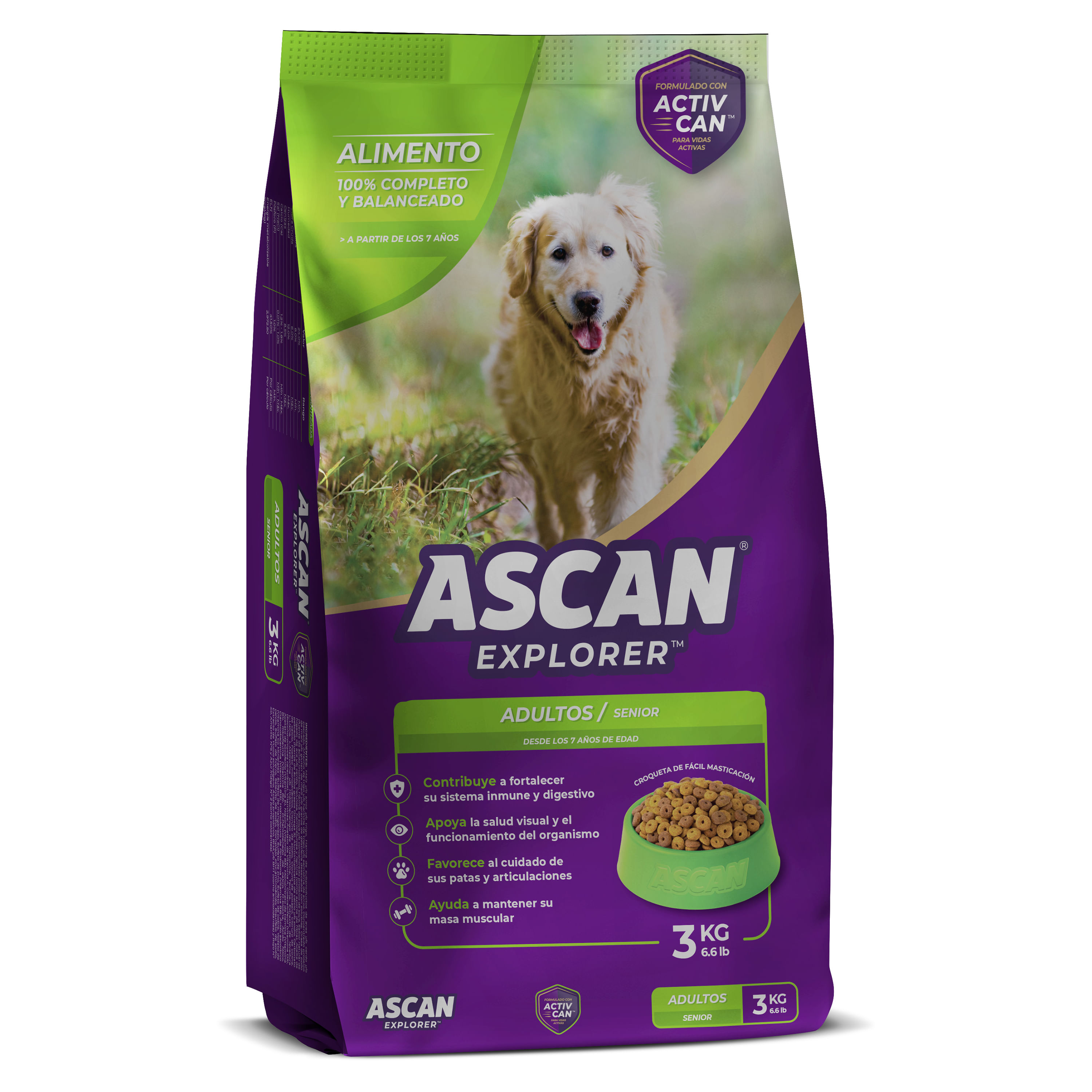 Comprar Alimento Ascan Adulto Senior 7 A os En Adelante 3kg