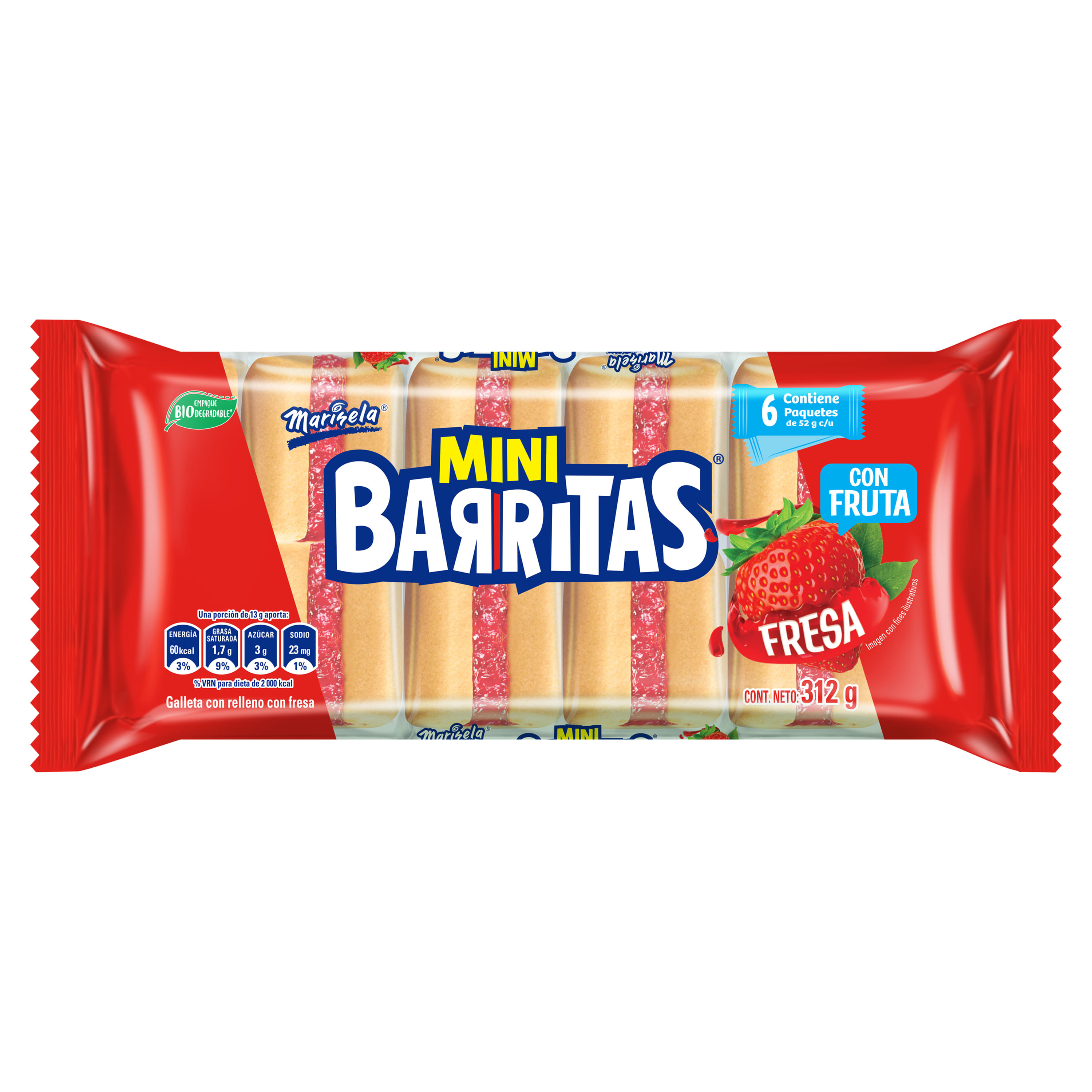 Comprar 6 Pack Mini Barritas Marinela Fresa 312gr Walmart Costa Rica 6772