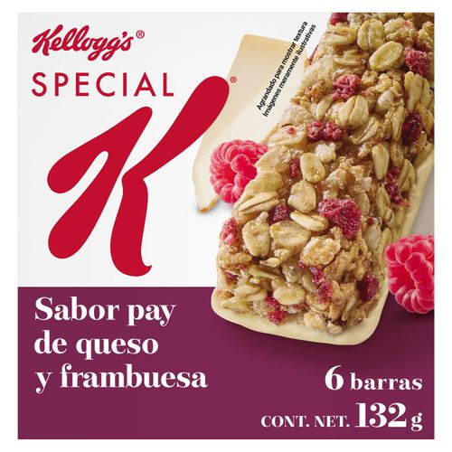 Barras Kellogg's® Special K® Sabor Pay de Queso y Frambuesa - 1 Caja de 132gr con 6 Barras