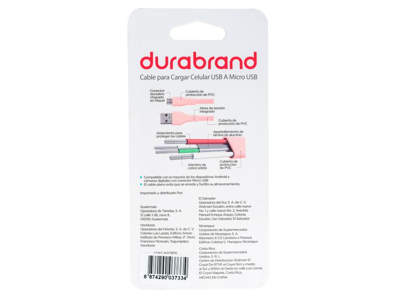 Cable-Durabrand-USB-3-Pies-Rosado-2-75048