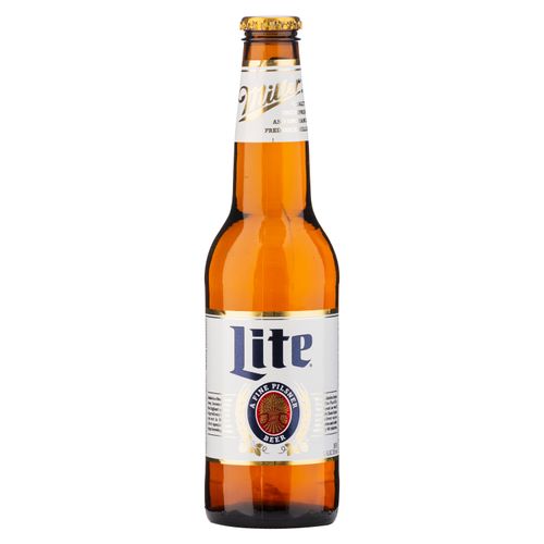 Cerveza Miller lite botella de vidrio - 355 ml