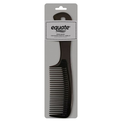 Peine Equate Negro C Mango Para Cabello