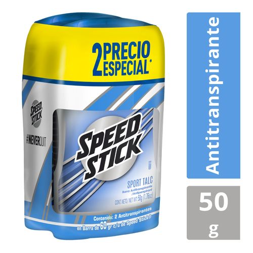 Desodorante Antitranspirante Speed Stick Sport Talc Barra 50 g 2 Pack