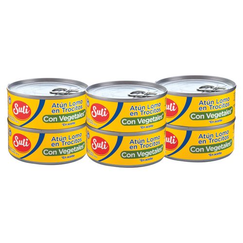 6 Pack Atún Suli Trocitos Con Vegetales - 840g