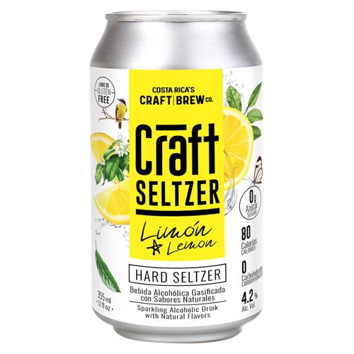 Craft Seltzer Costa Ricas's Craft Brew Co Limón Lata - 355ml