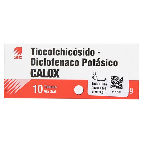 Tiocolchicosido + Diclofenaco Calox caja 10 comprimidos - Precio indicado por comprimido