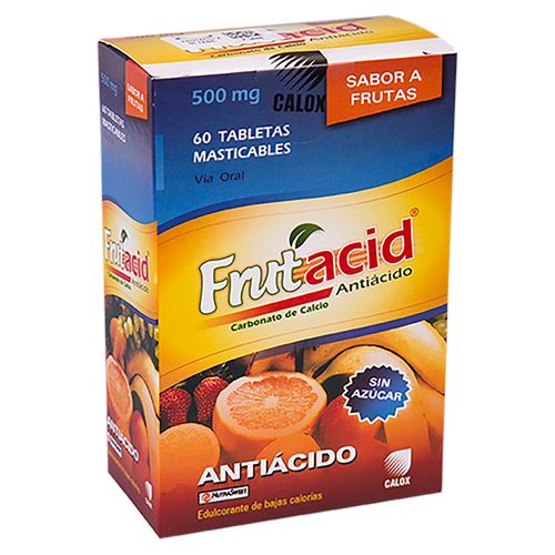 Frutacid 500 mg caja 60 comprimidos - Precio indicado por comprimido
