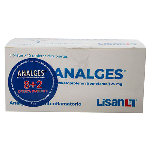 Analges 25Mg, Precio indicado por unidad