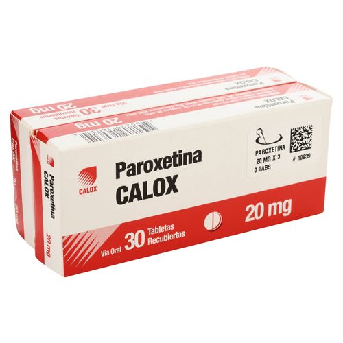 Paroxetina 20 mg caja 30 comprimidos - Precio indicado por caja