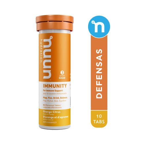 Hidratante Nuun Immunity Orange Citrus - 10 tabletas