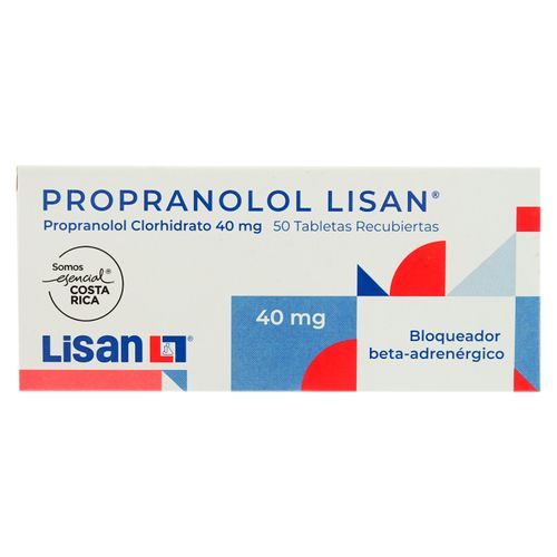 Propanolol L 40Mg, Precio indicado por unidad