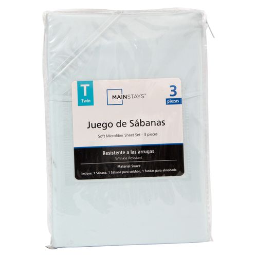 Set de sábanas Mainstays individual aqua - 3 pzas