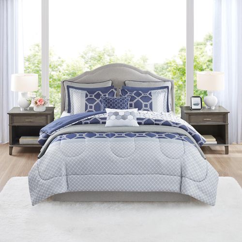 Edredón Better Homes 10 Piezas Queen Azul Gris