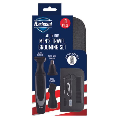 Cortadora de cabello Barbasol Kit Viajero 10 piezas CBG1-5000-KIT