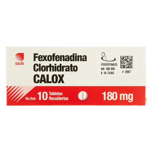 Fexofenadina 180Mg X10 Tab X Unidad