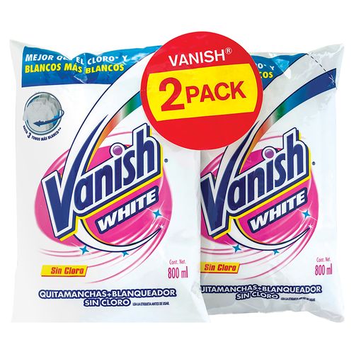 2 Pack Quitamanchas Vanish Blanco -800ml