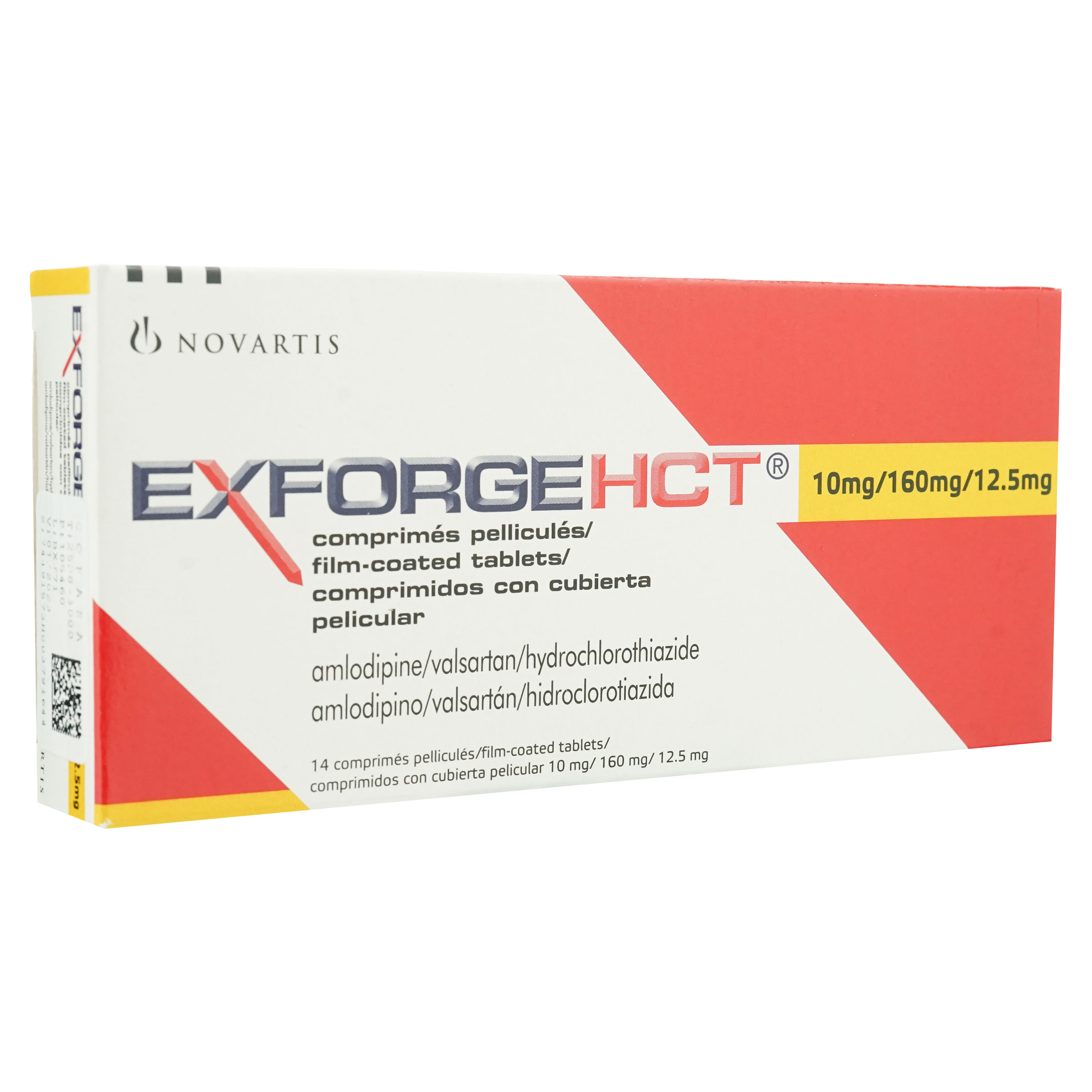 Exforge Hct Novartis 10 Mg/160 Mg/12.5 Mg X 14 Comprimidos