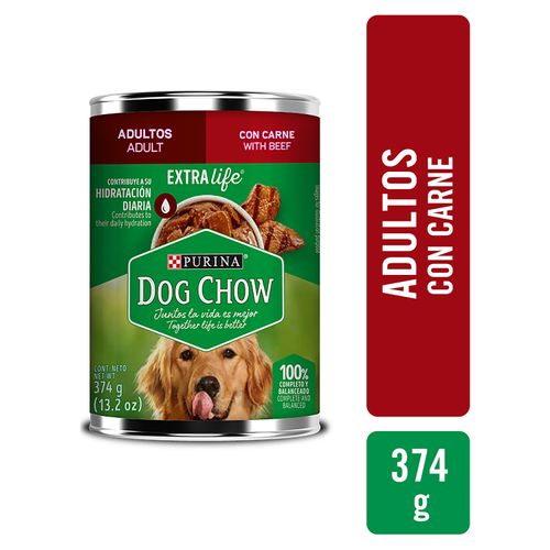 Alimento Húmedo Perro Adulto Purina Dog Chow Con Carne -374gr
