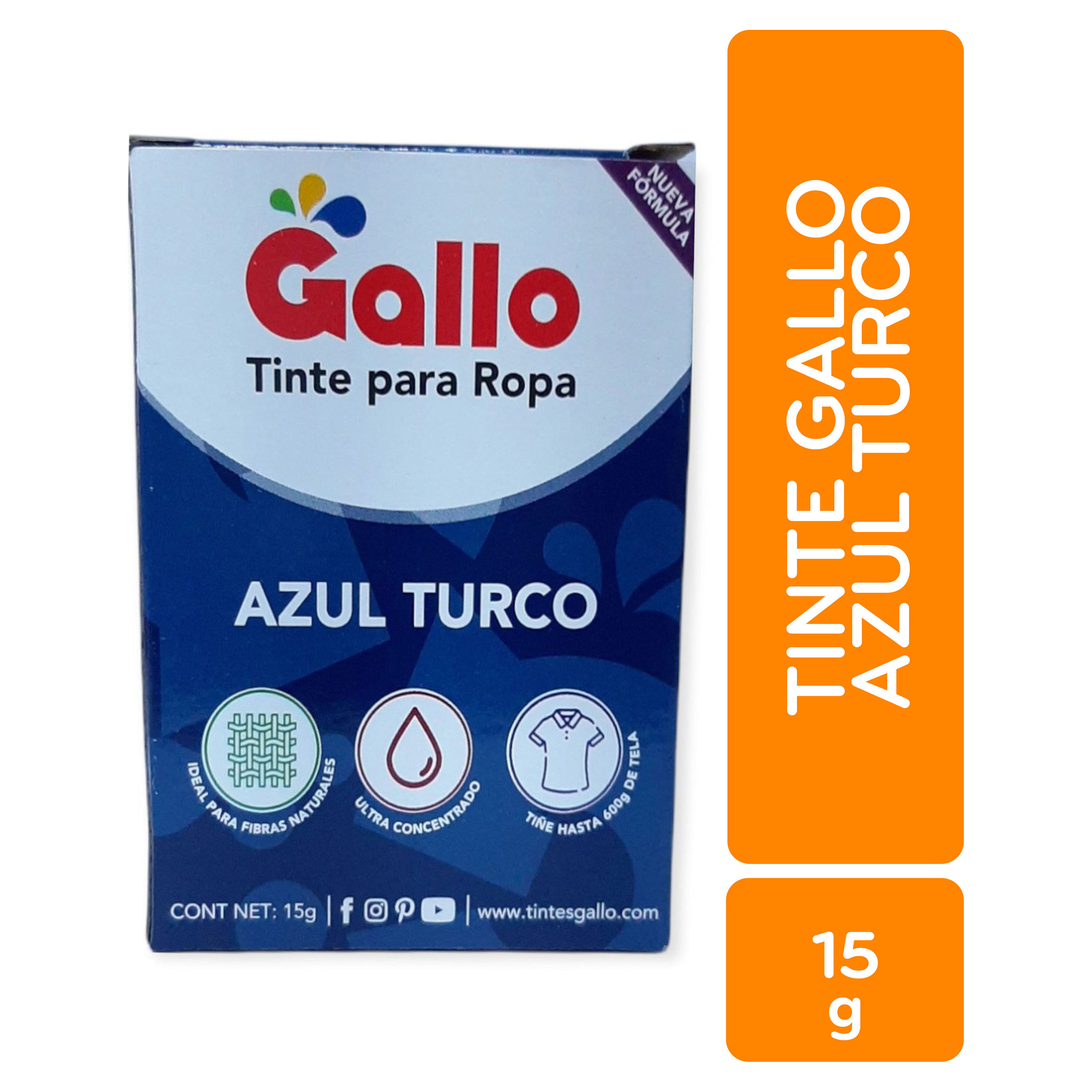 Comprar Tinte En Polvo Gallo Para Ropa Color Azul Turco -15gr | Walmart Costa