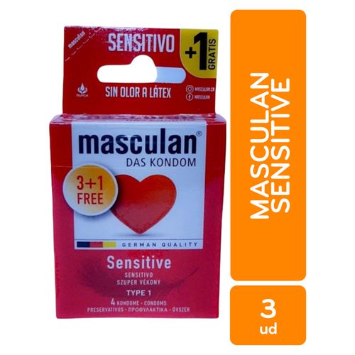Masculan Sensitive Tipo 1 -3 Unidades